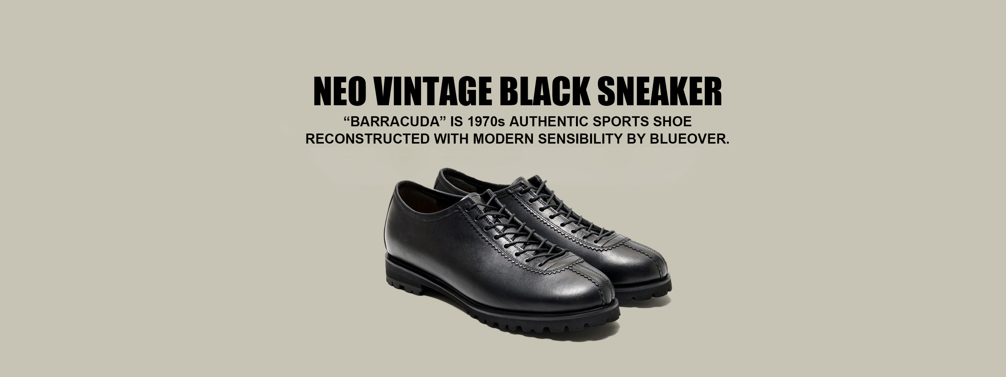 たくページ バラクーダ ブラックスニーカー blueover