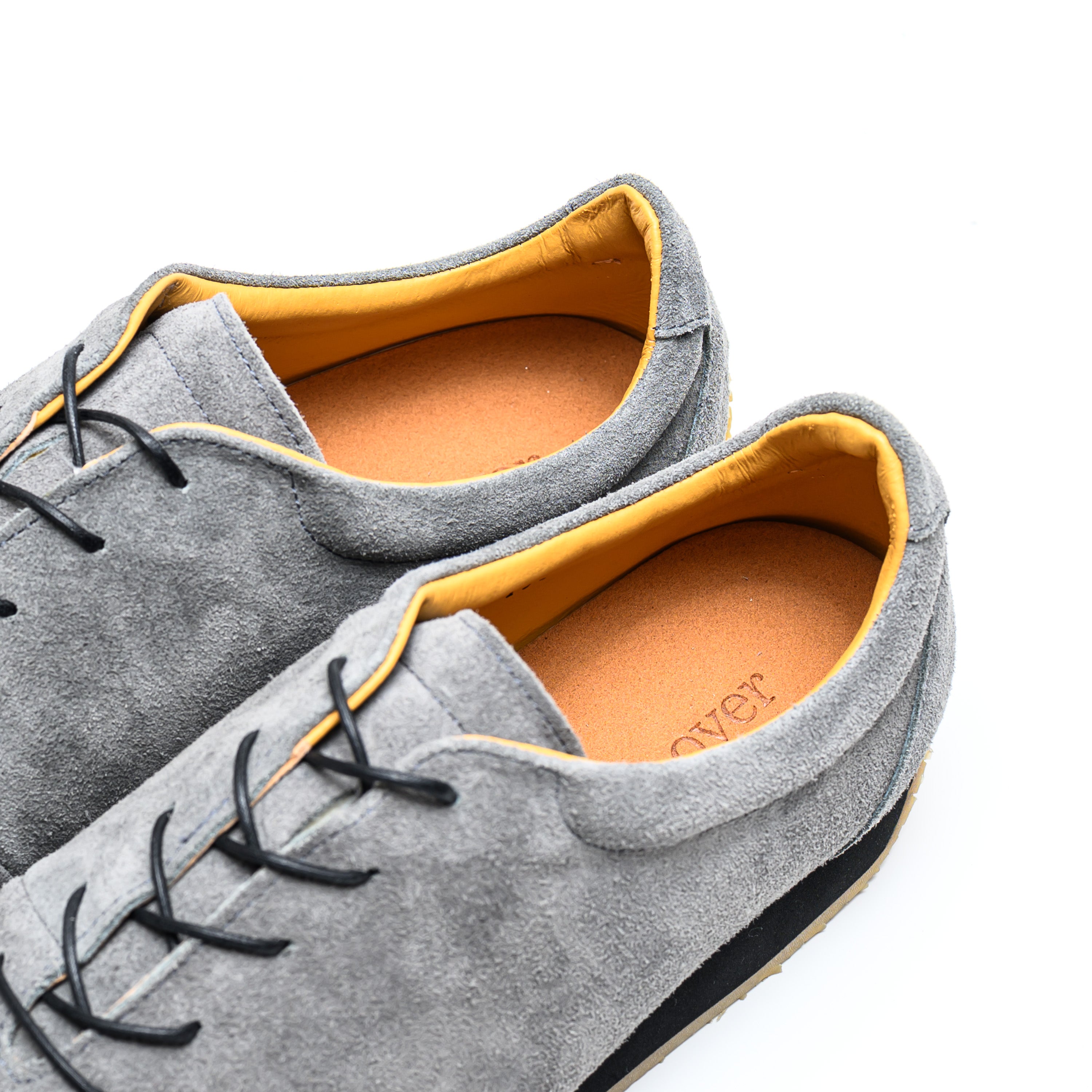 おかの おかっぱ-ダークグレー-ブラックソール-幅広で歩くための日本製レザー